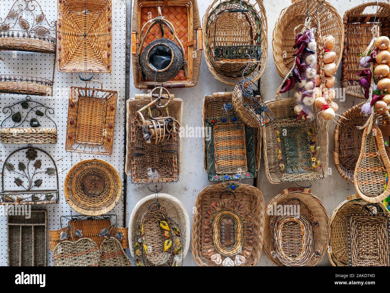 Baskets assortments in Bari, Apulia, Italy Stock Photo