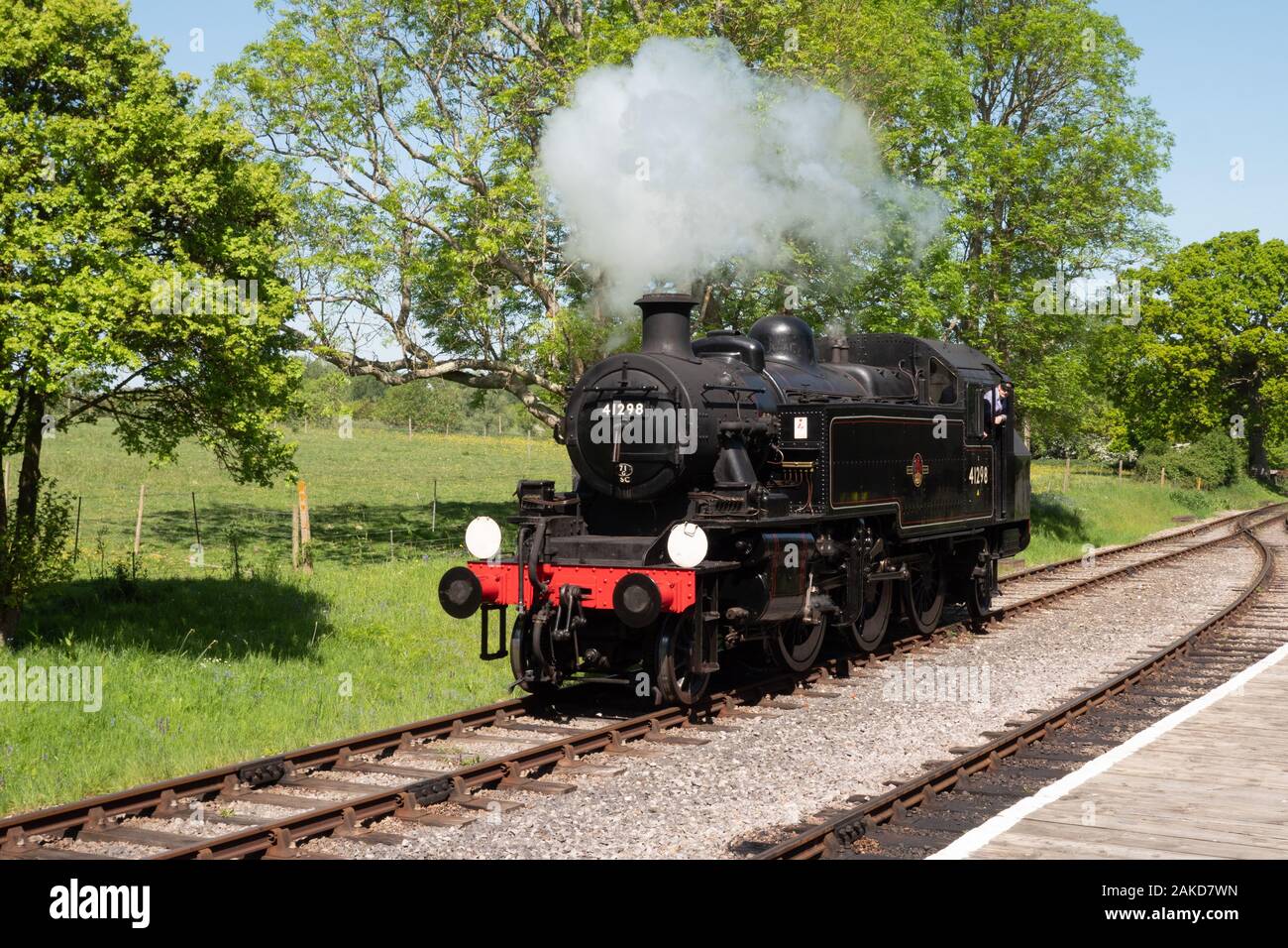 Steam Train on the Isle of Wight steam railway Stock Photo