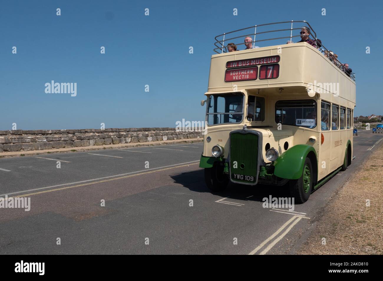 A Southern Vectis Bristol K open top bus on a  running day on the Isle of Wight Stock Photo