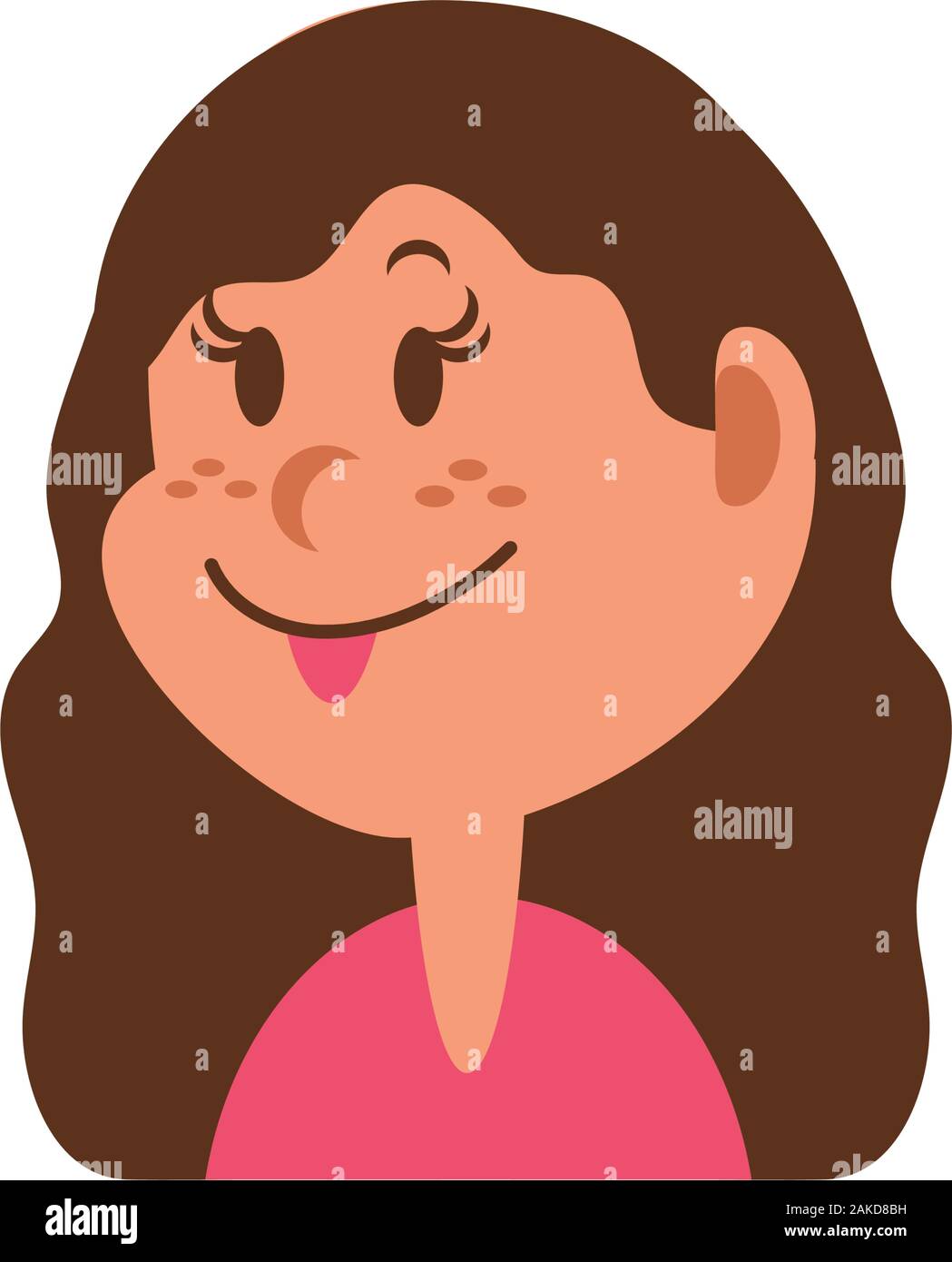 Girl cartoon with brown hair design, Kid childhood little people lifestyle casual person