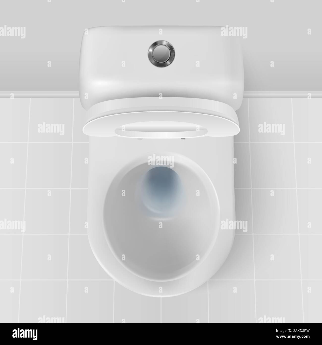 Vector 3d Realistic White Ceramic Toilet Closeup in the Bathroom ...
