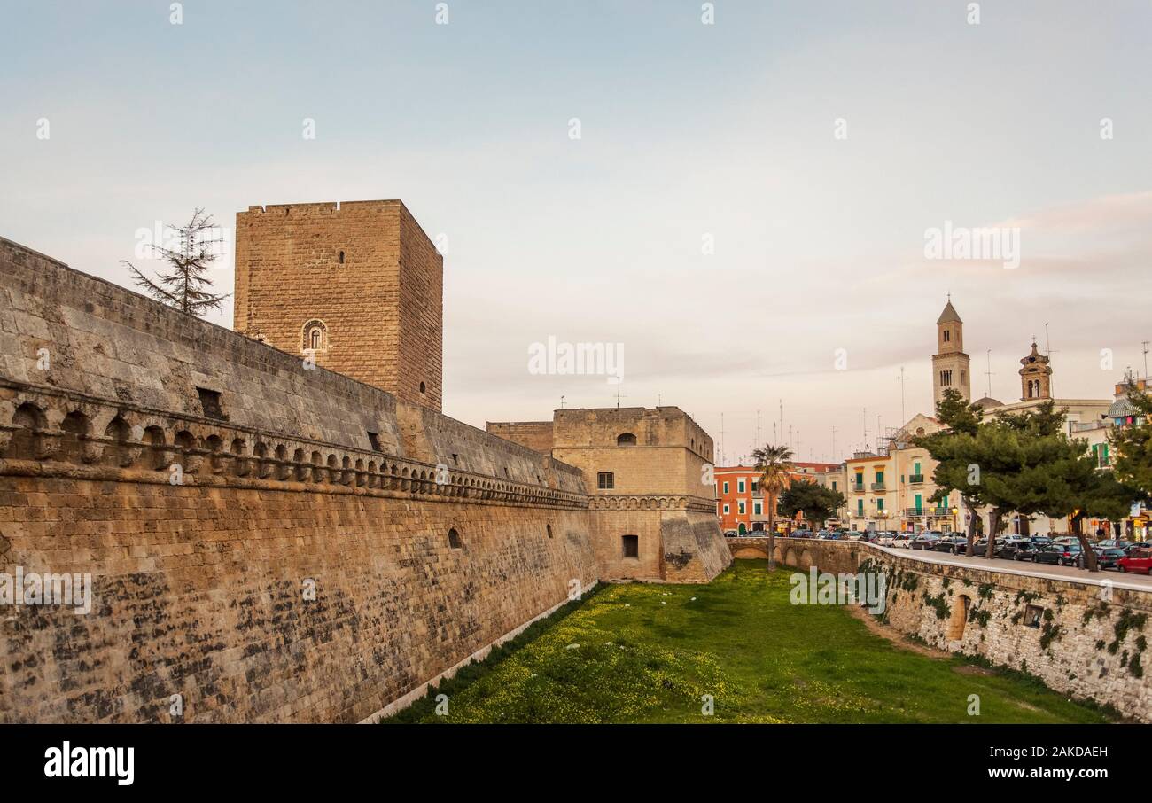 Swabian Castle or Castello Svevo in Bari, Puglia, Italy Stock Photo
