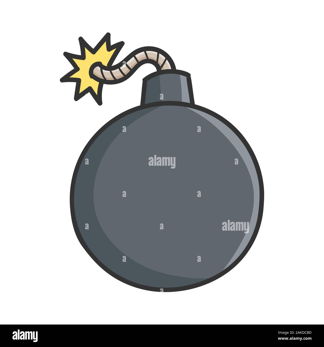Black bomb design icon illustration isolated on white Stock Vector