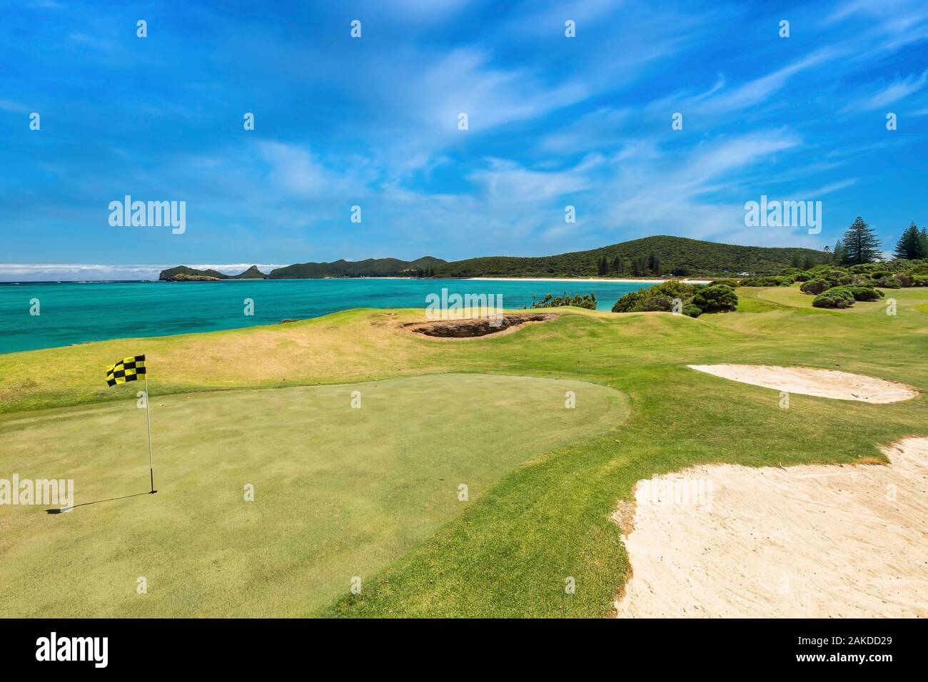 Lord Howe Island Golf course, putting green Stock Photo Alamy