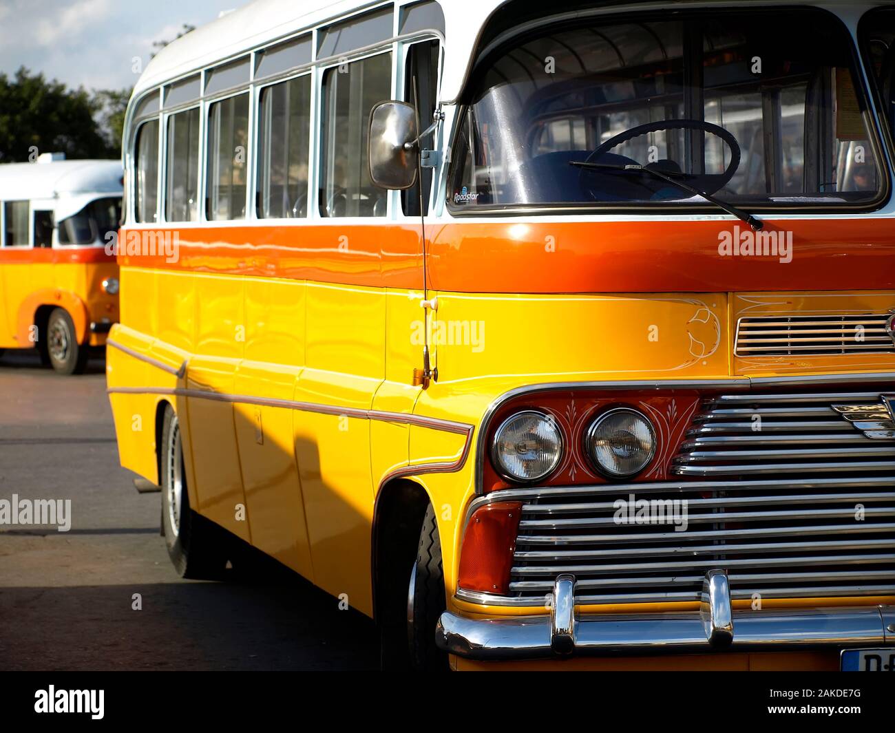 The legendary and iconic Malta public buses Stock Photo