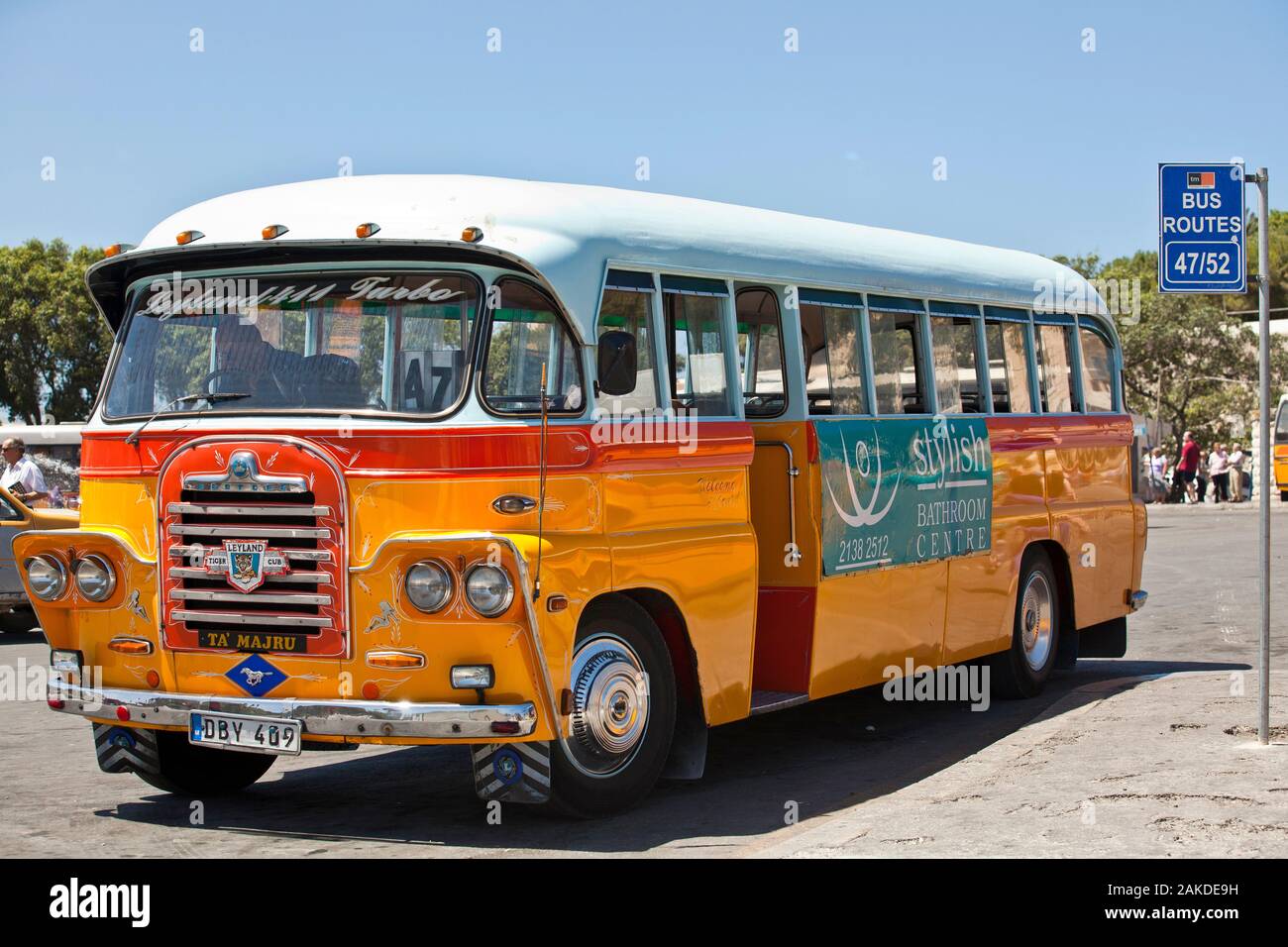 VALLETTA, MALTA   JUN 20 - An old traditional Malta Bus at the terminus in Valletta. The Malta Bus ceased to exist in July 2011. Stock Photo