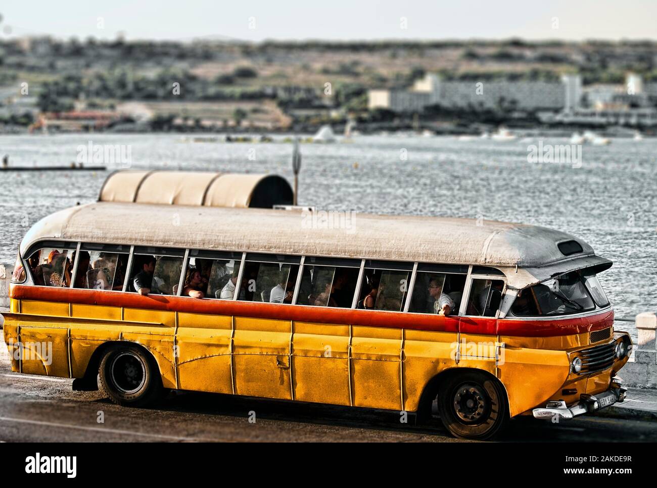 The iconic Malta bus has been photographed thousands of times but is set to become a thing of the past Stock Photo
