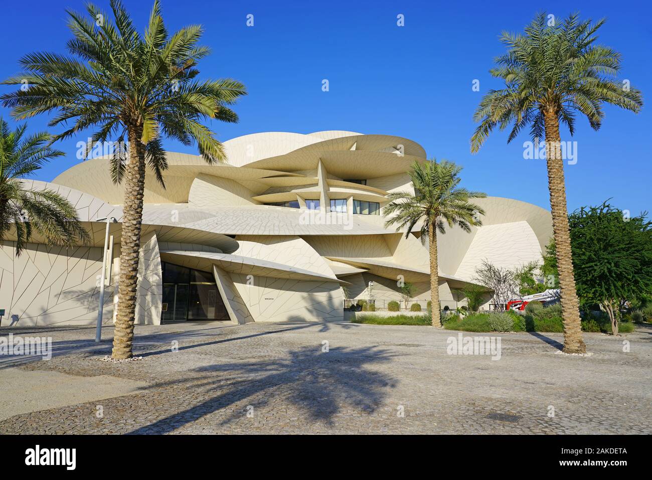 DOHA, QATAR -12 DEC 2019- View of the new National Museum of Qatar ...