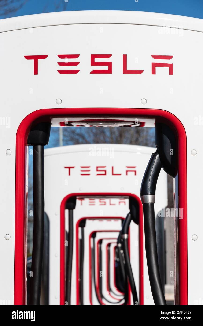 Tesla Superchargers in Buford (Metro Atlanta), (USA Stock