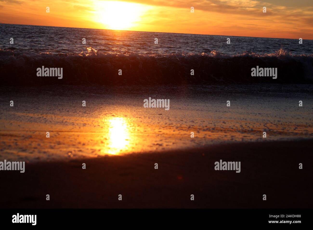 Sunset at the Atlantic Ocean Stock Photo - Alamy