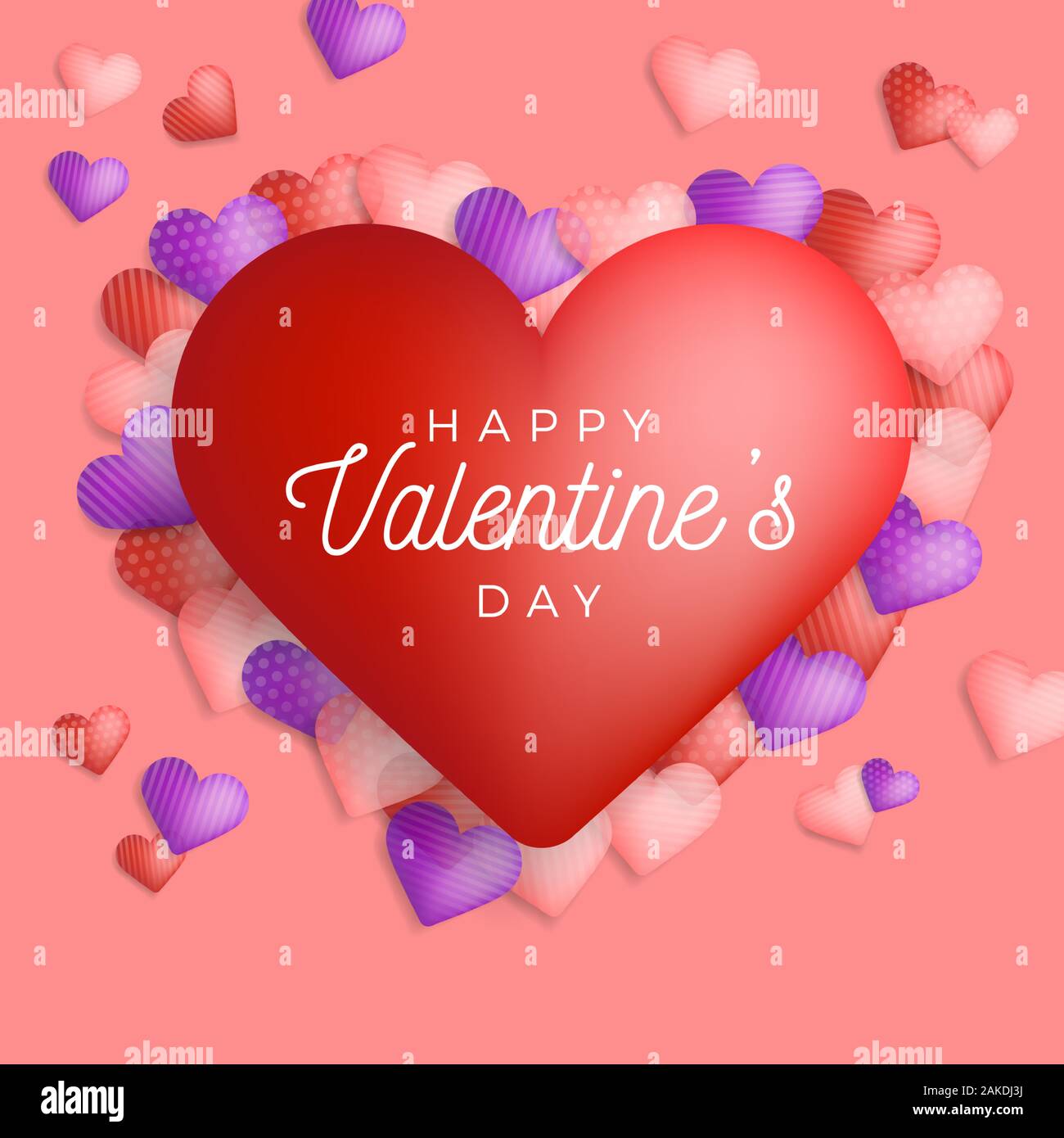 Happy Valentine Day greeting banner with congratulation sign in big red ...