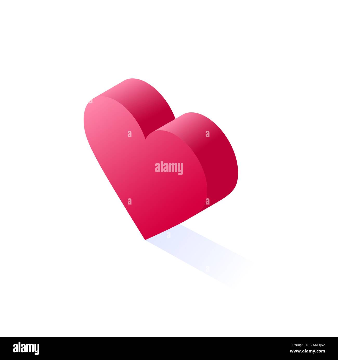 Red love heart icon. Isometric of red love heart vector icon for web ...