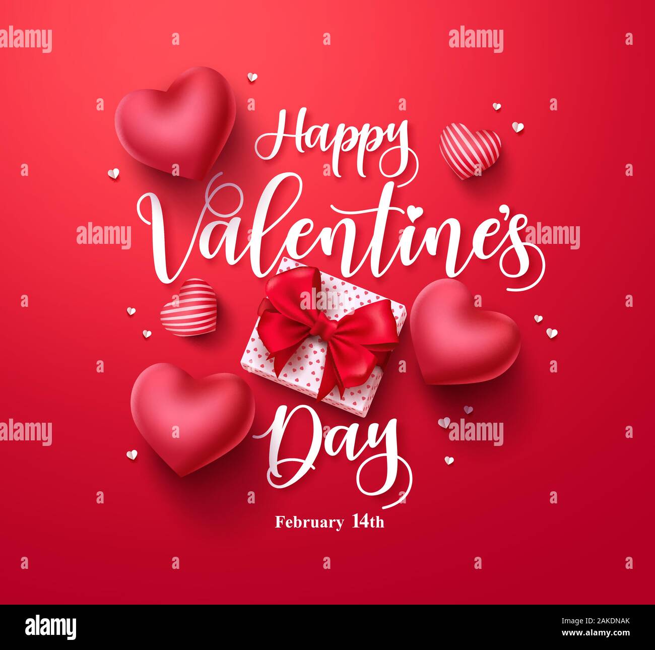 Happy valentines day vector banner greeting card with valentine ...