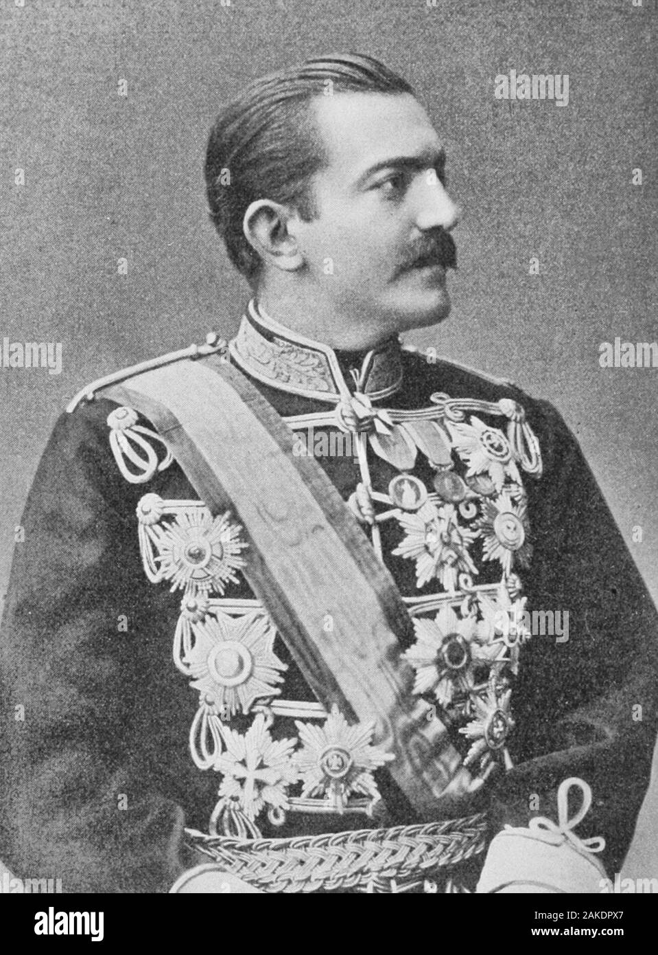 King Milan I of Serbia, circa 1900 Stock Photo