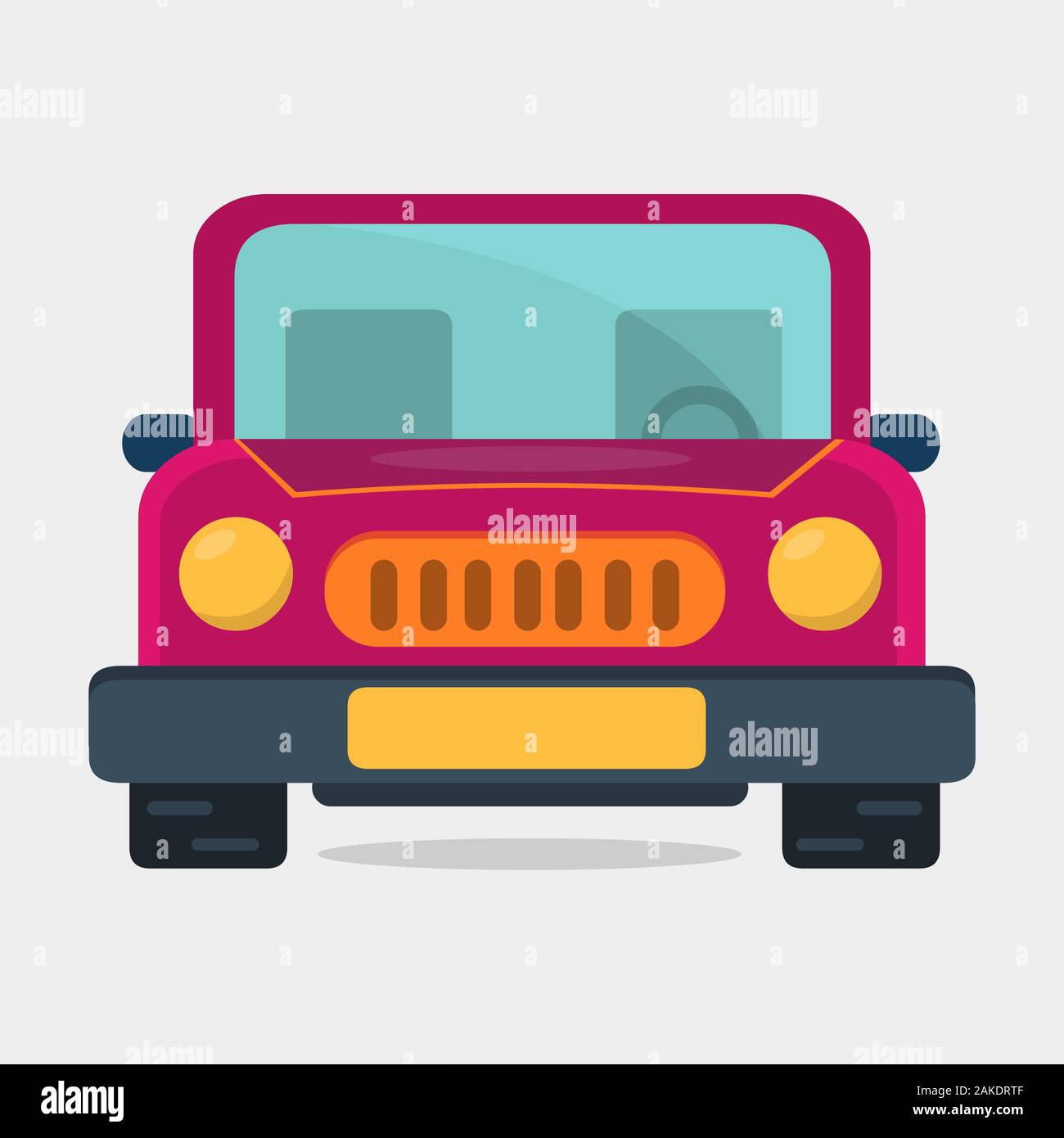 car front view isolated vector illustration Stock Vector Image & Art