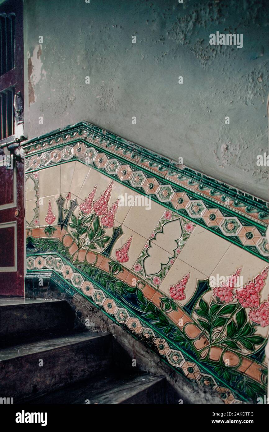 Japanese tiles at Bhuleshvar ; Bombay Mumbai ; Maharashtra ; India