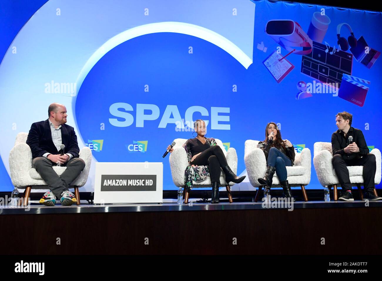Las Vegas, NV, USA. 8th Jan, 2020. Andrew Hampp, Alicia Keys, Emily ...