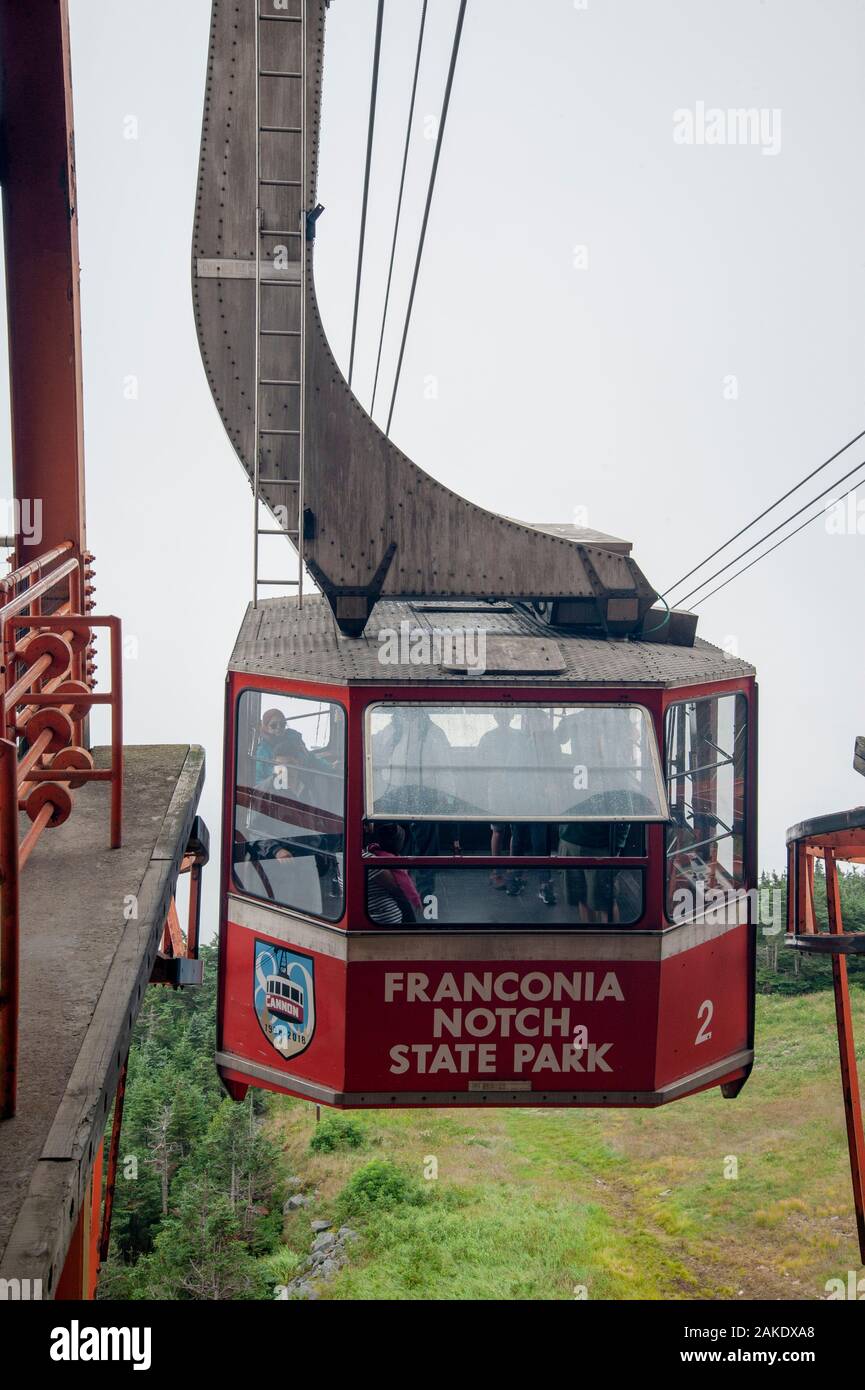 Cable car at Franconia Notch in New Hampshire Stock Photo