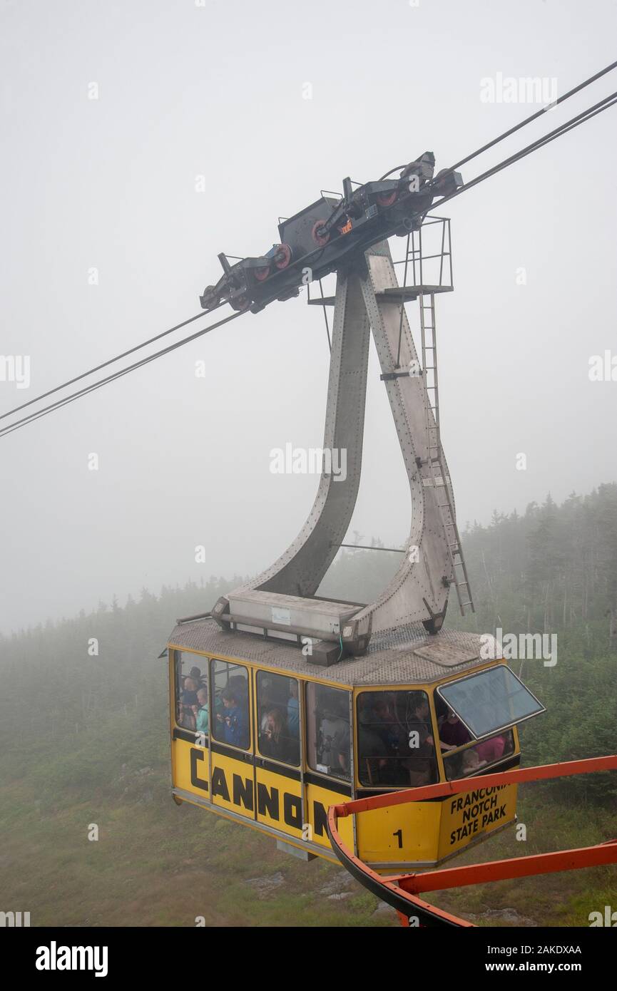 Cable car at Franconia Notch in New Hampshire Stock Photo
