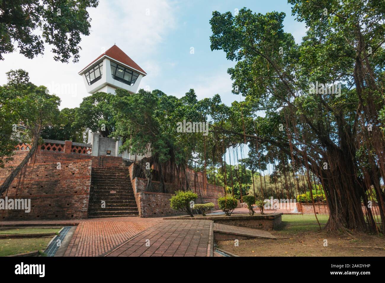 The reconstructed watch tower of Anping Old Fort, a 17th-century fortress built on a peninsula by the Dutch East India Company in Tainan, Taiwan Stock Photo