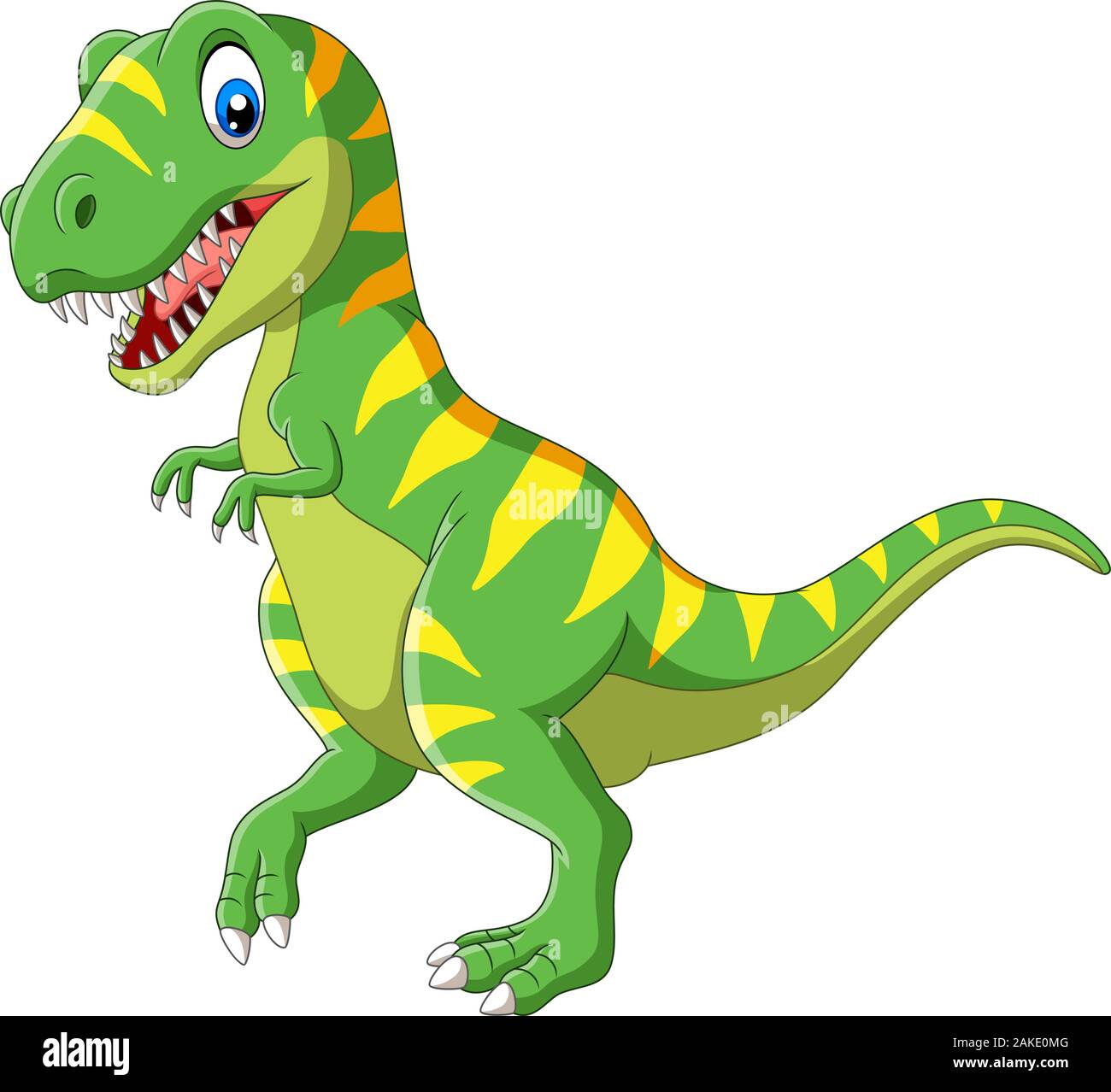 Cartoon green dinosaur on white background Stock Vector Image & Art - Alamy