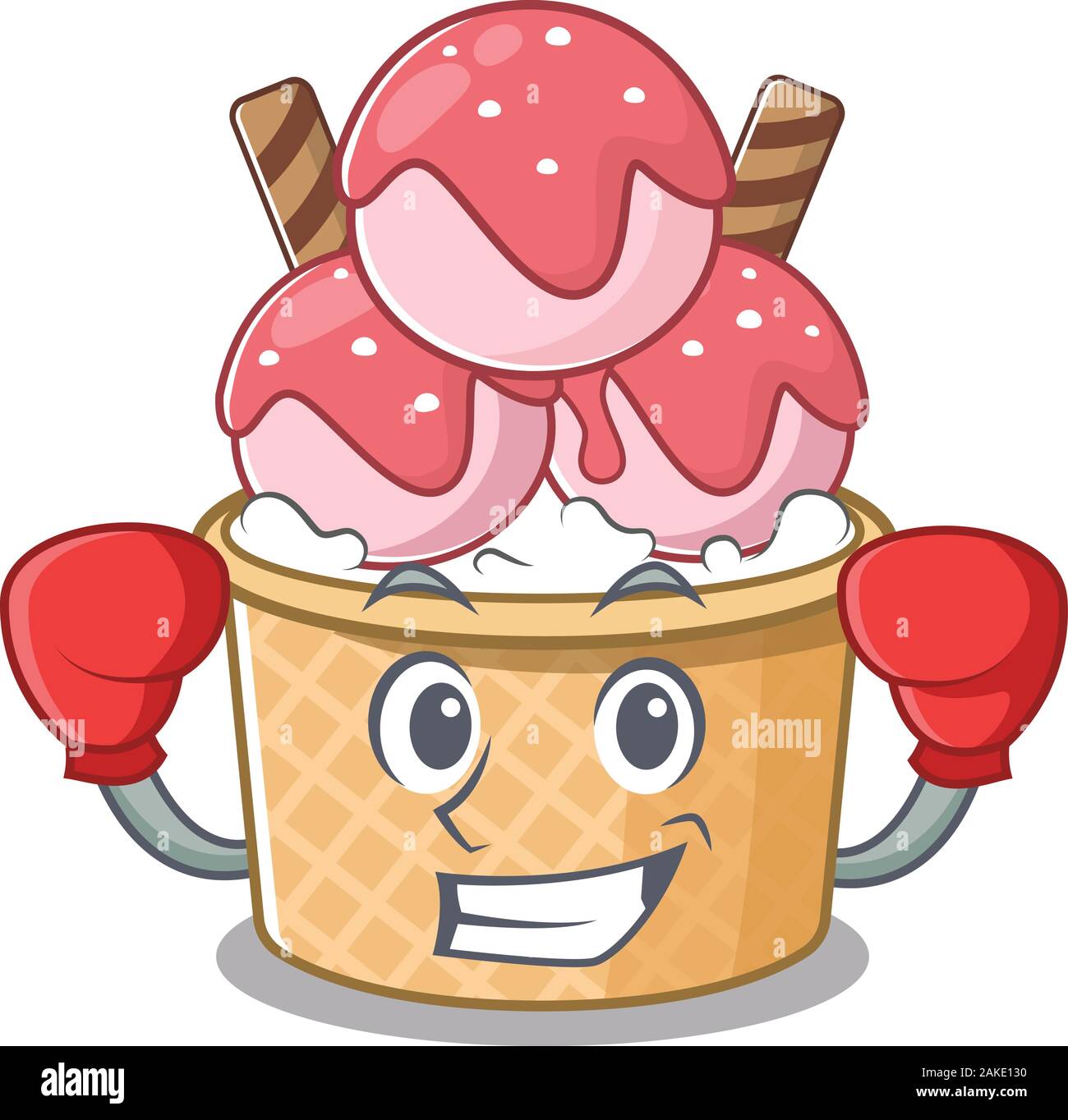 Sporty Boxing ice cream sundae mascot character style Stock Vector Image & Art Alamy