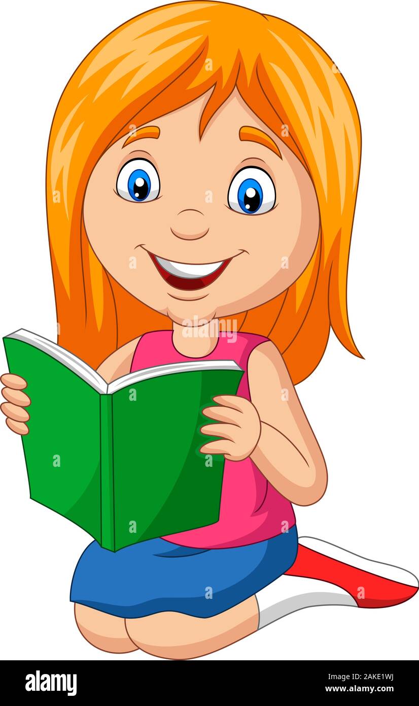 Cartoon little girl reading a book Stock Vector Image & Art - Alamy Cartoon little girl reading a book Stock Vector Image & Art - Alamy