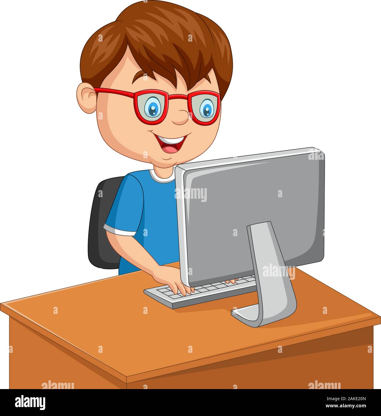 picture Little Kid On Computer Stock Image https www alamy com little boy with personal computer image338984373 html