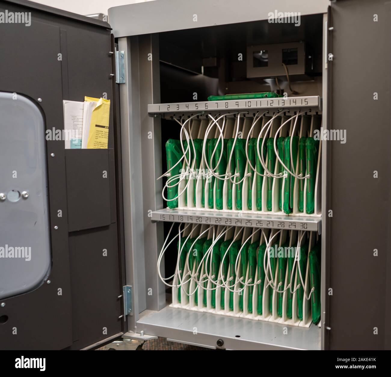 Steel Storage Cabinet Of Ipad Tablets Charging For Grade School
