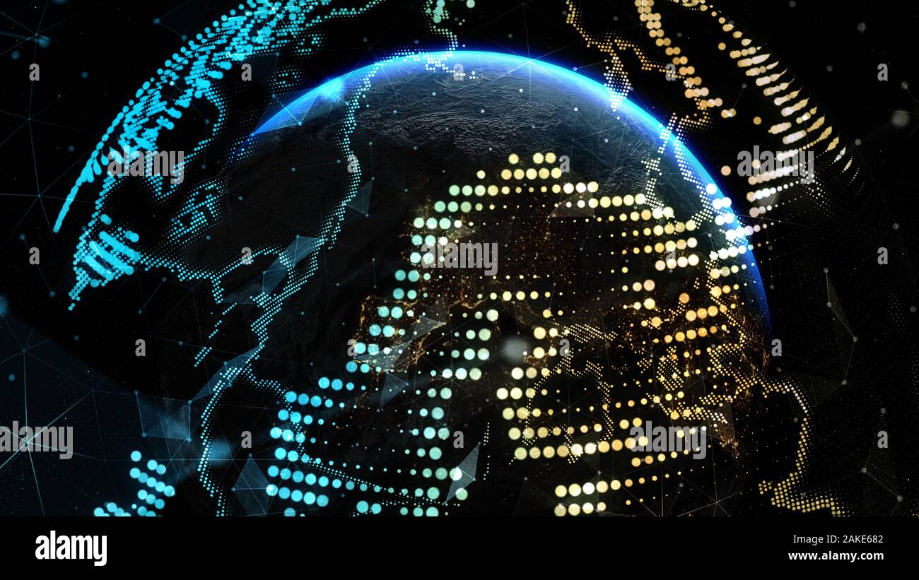 Communication technology for internet business. Global world network ...