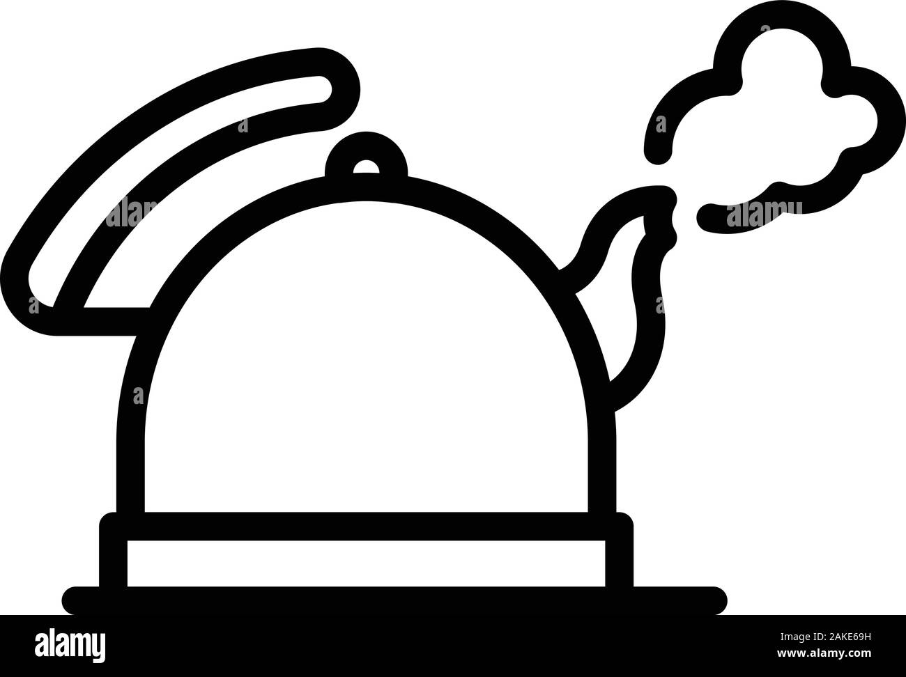 Boiling keetle icon, outline style Stock Vector