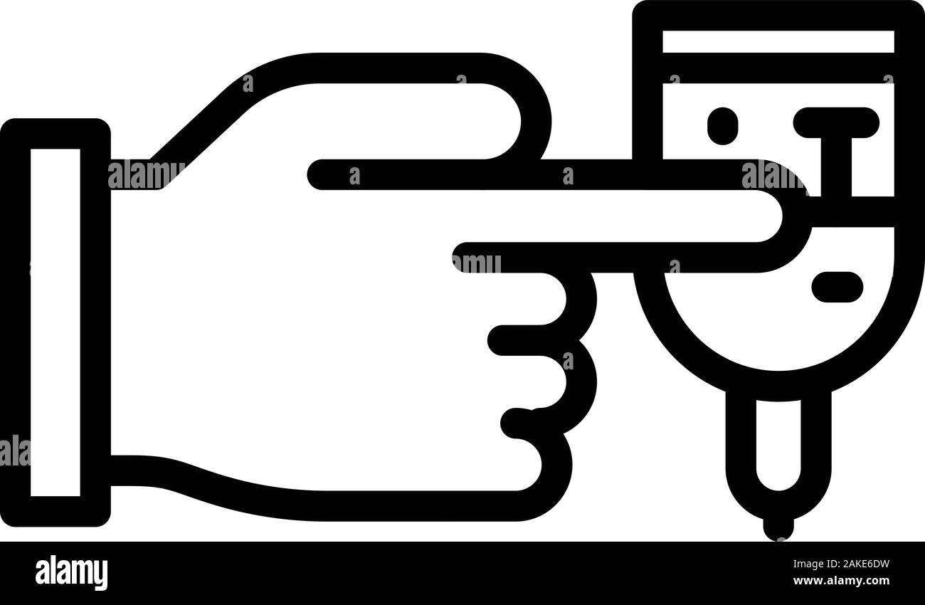 Home glucometer use icon, outline style Stock Vector