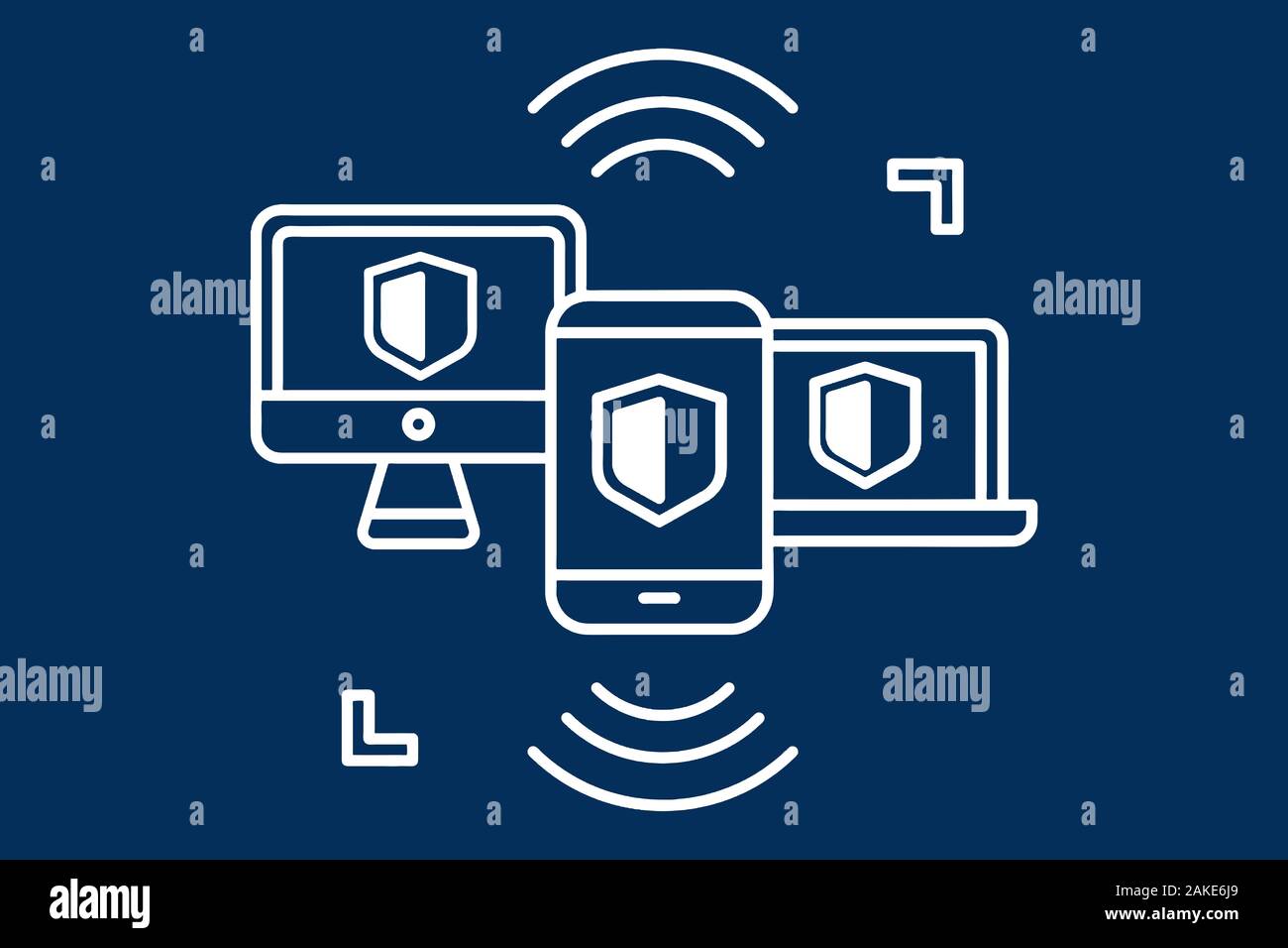 Abstract security illustration icon. Shield security icon. Lock ...