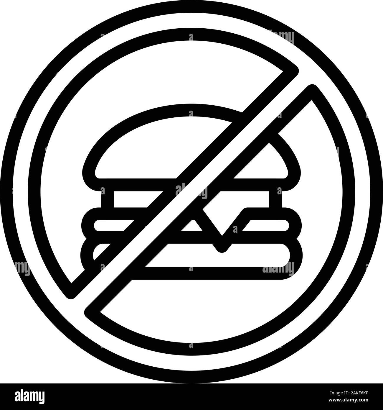 No fast food icon, outline style Stock Vector