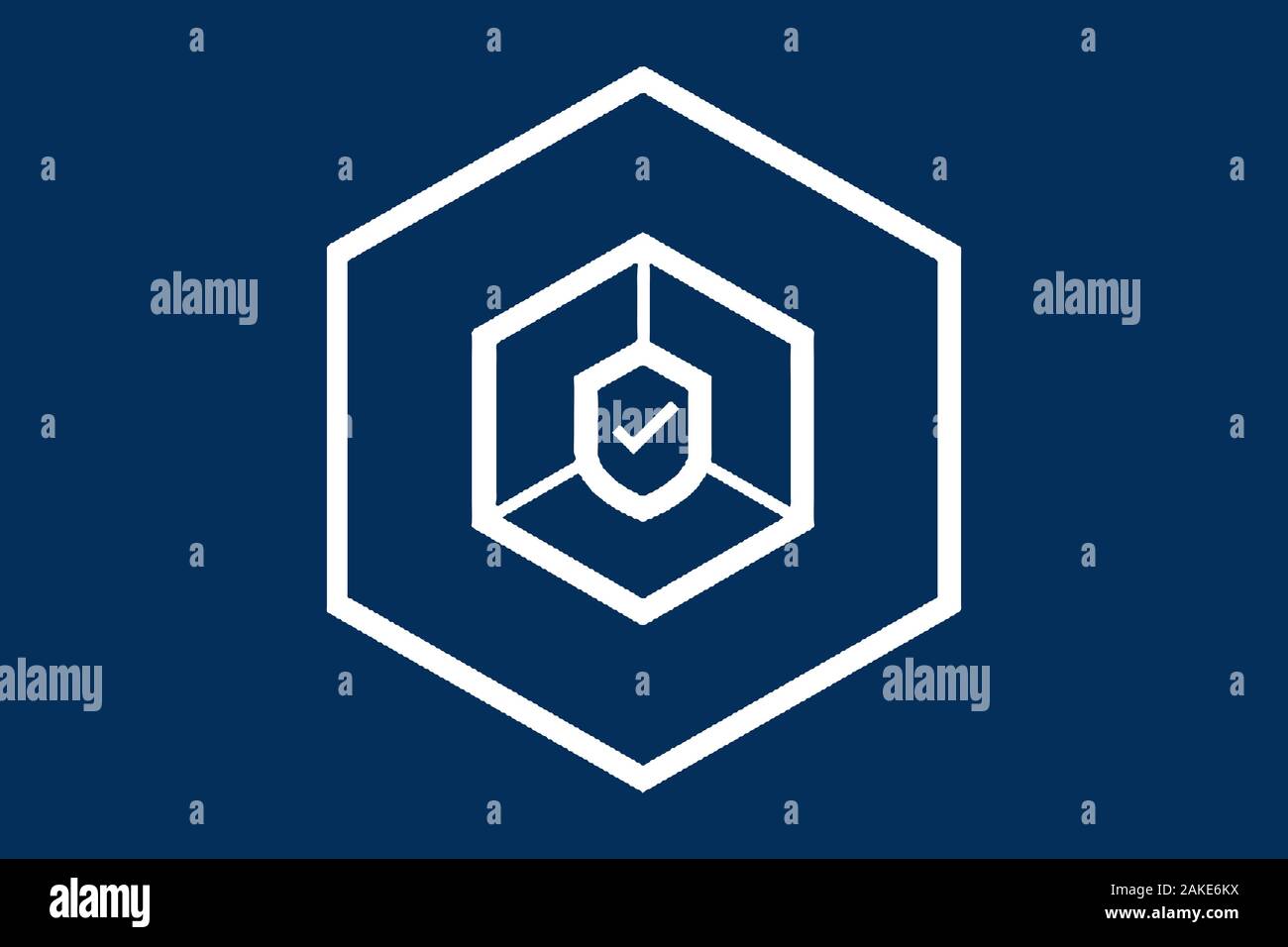 Abstract security illustration icon. Shield security icon. Lock ...