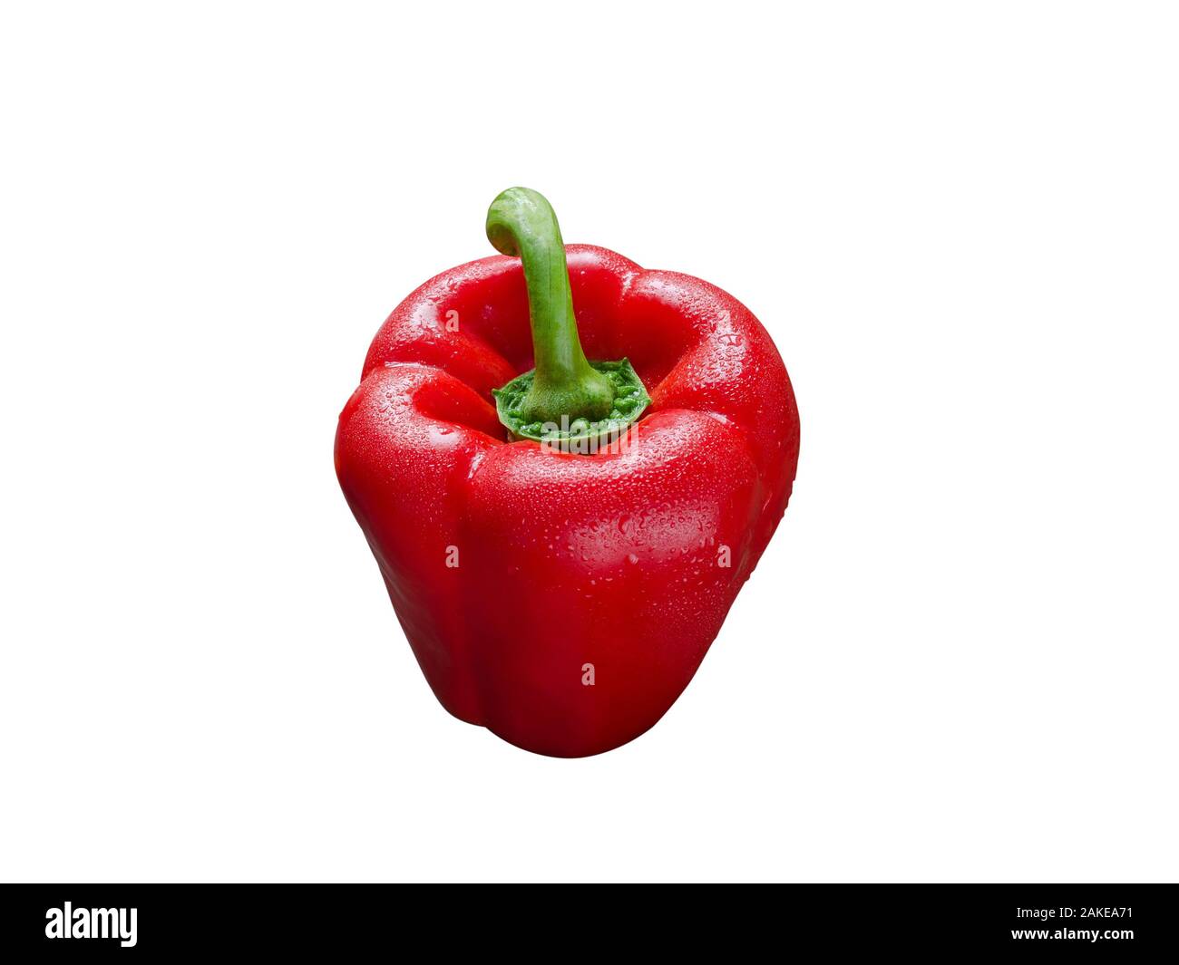 Red bell pepper isolated on white background Stock Photo - Alamy