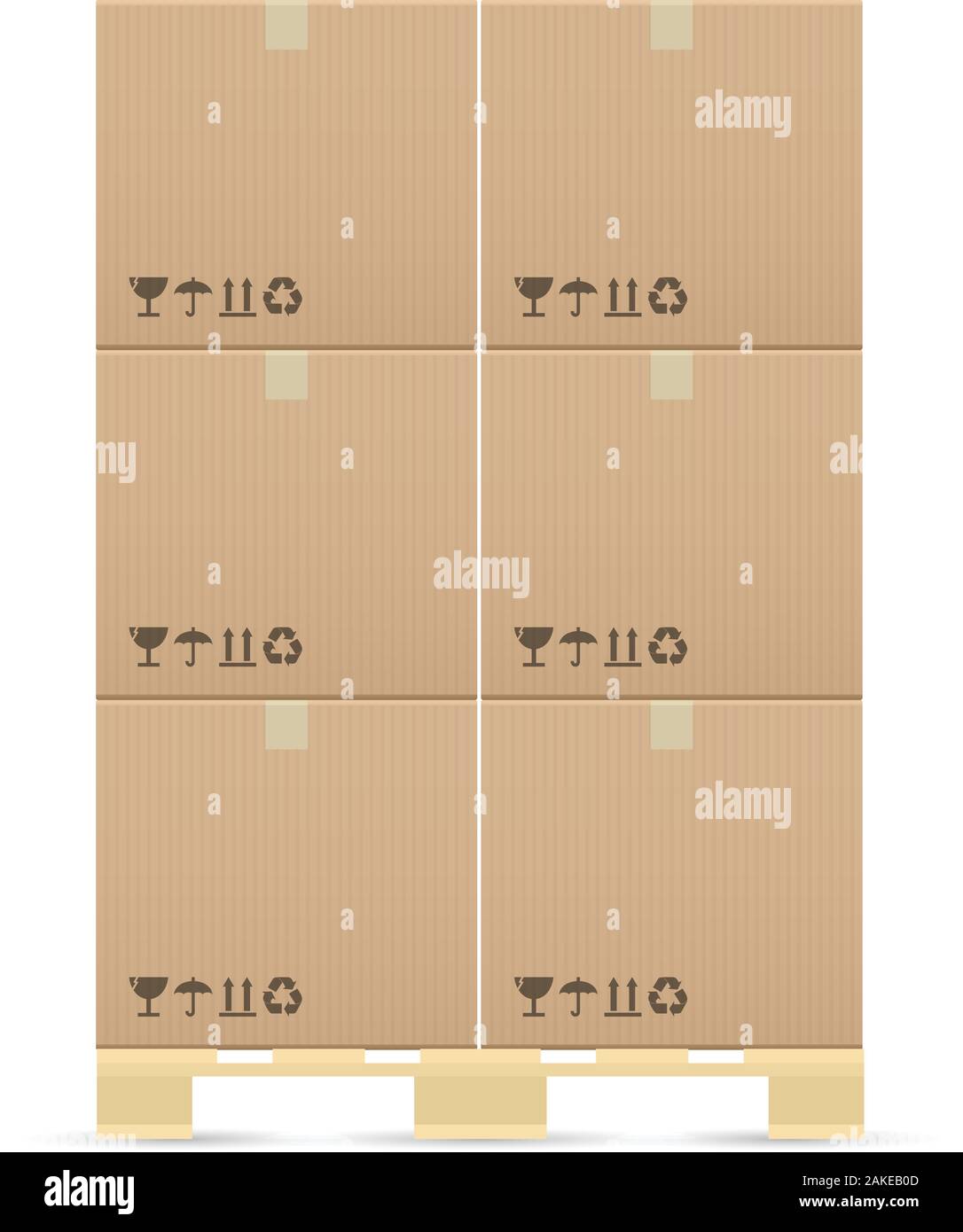 Pasteboard boxes on wooded pallet. Vector illustration Stock Vector