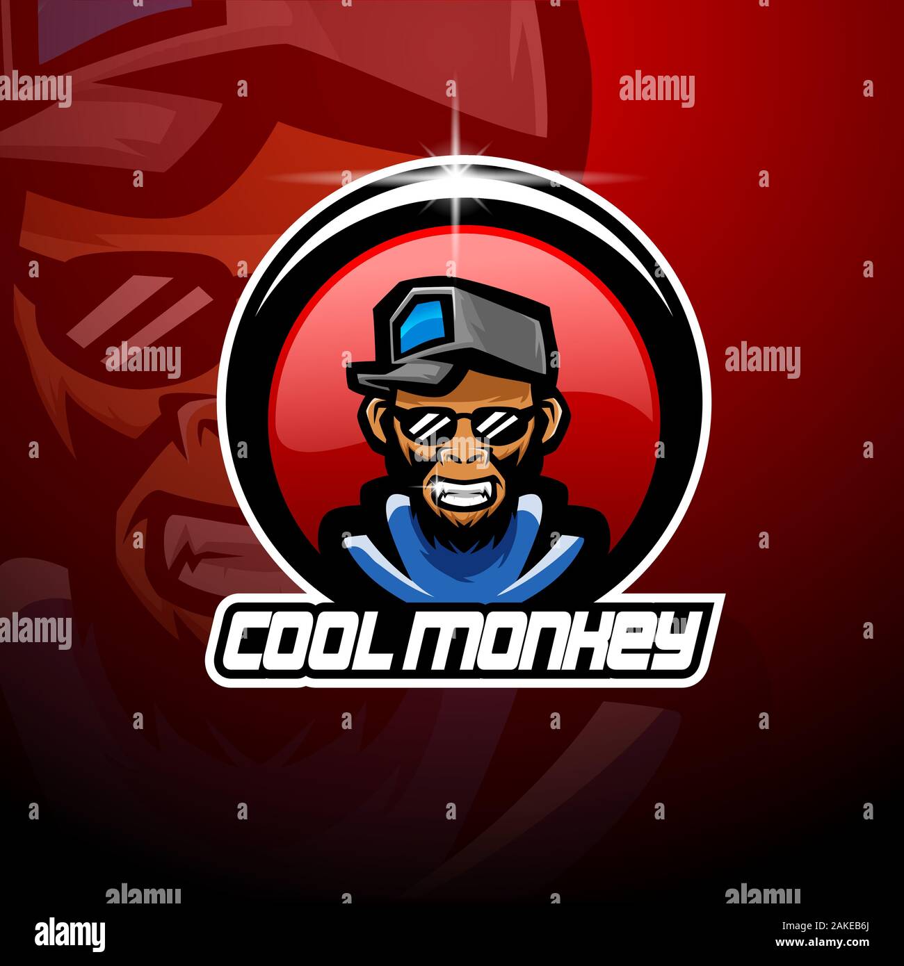 Cool monkey esport mascot logo Stock Vector