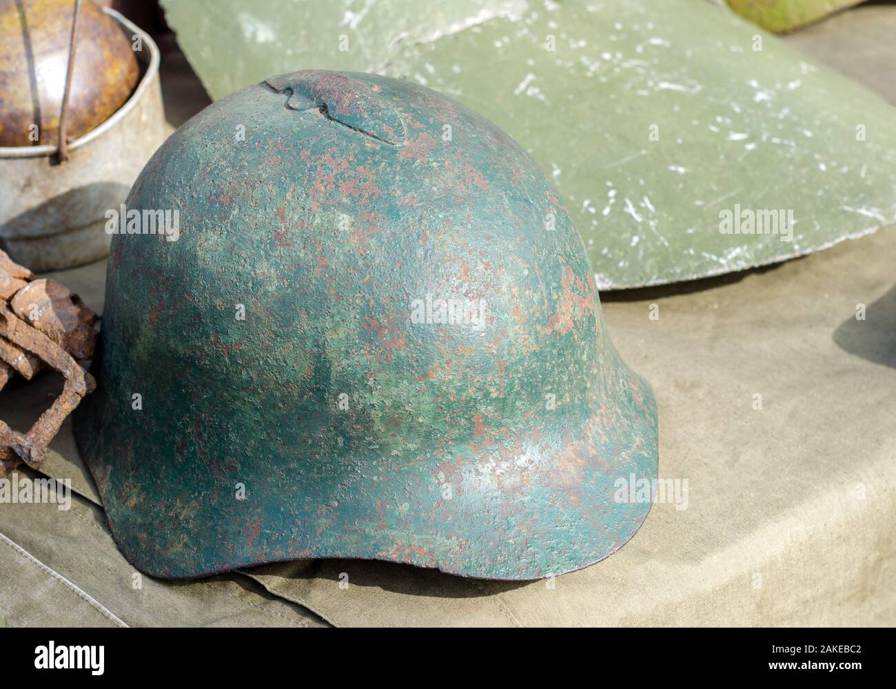 Rusted military helmet hi-res stock photography and images - Alamy