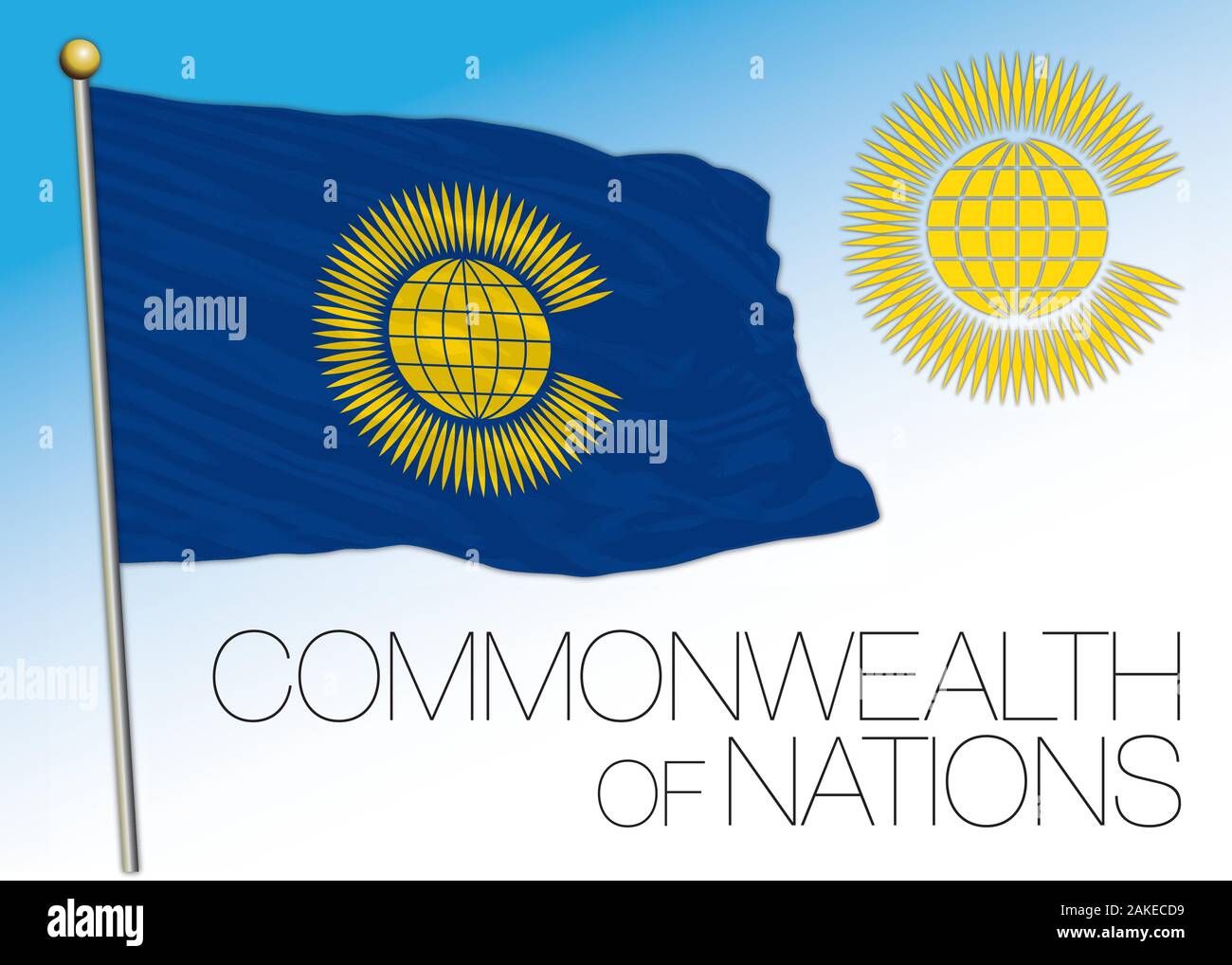 Commonwealth official flag and symbol, british community, vector illustration Stock Vector