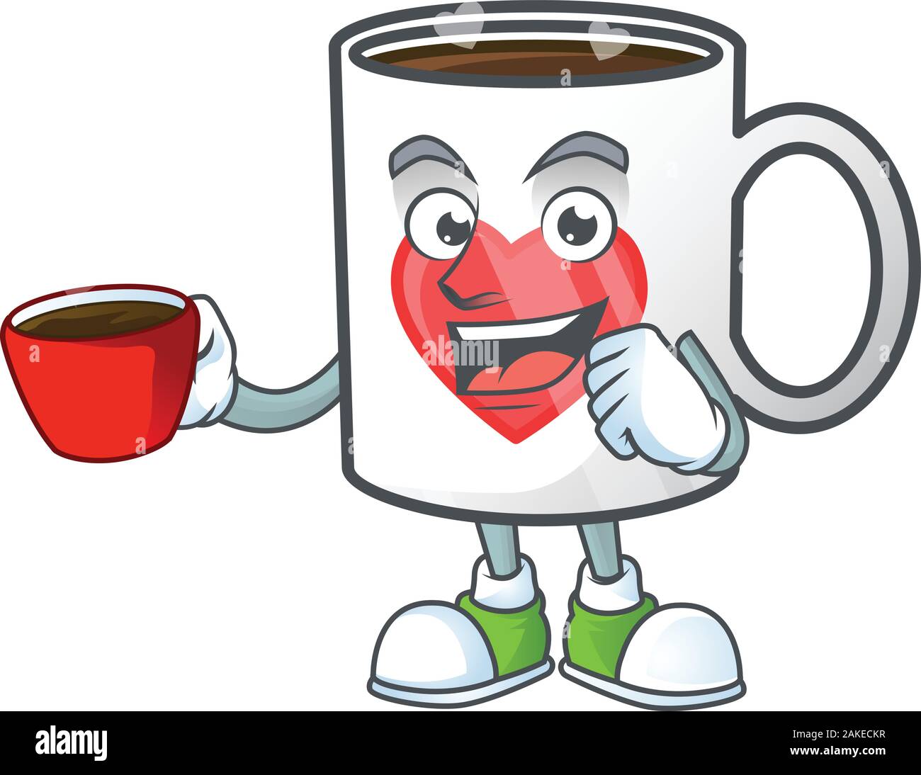 cartoon character of cup coffee love with a cup of coffee Stock Vector  Image & Art - Alamy