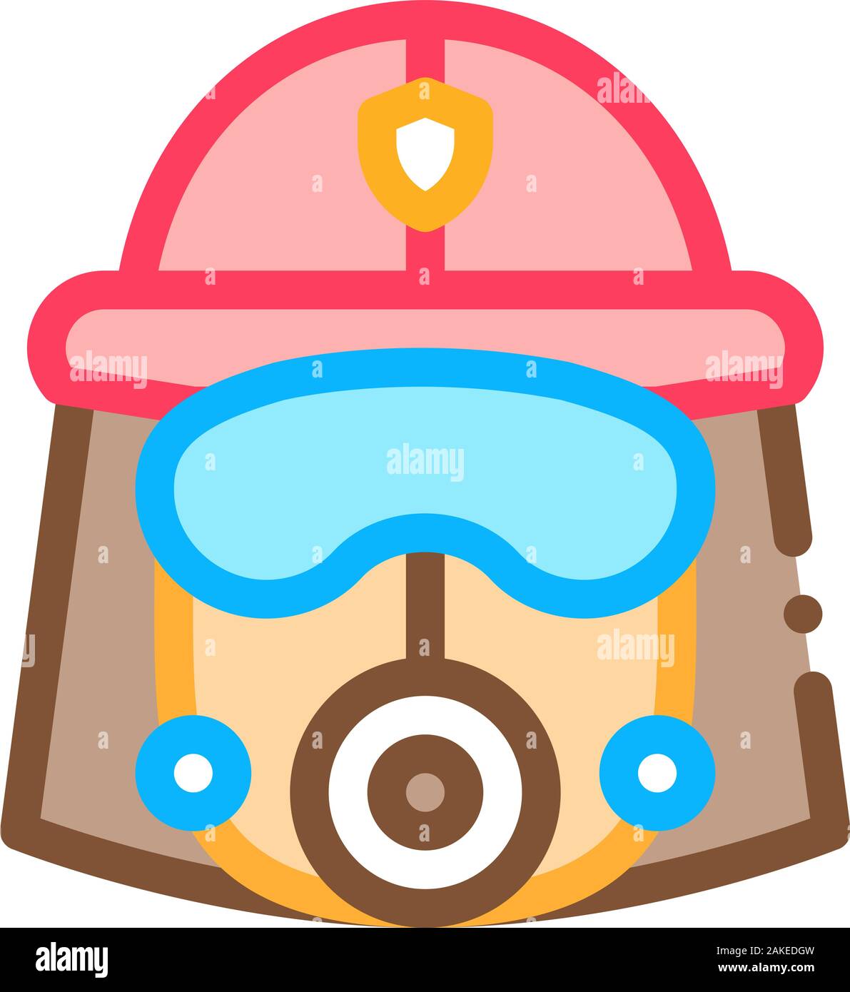 Firefighter Mask Helmet Icon Outline Illustration Stock Vector
