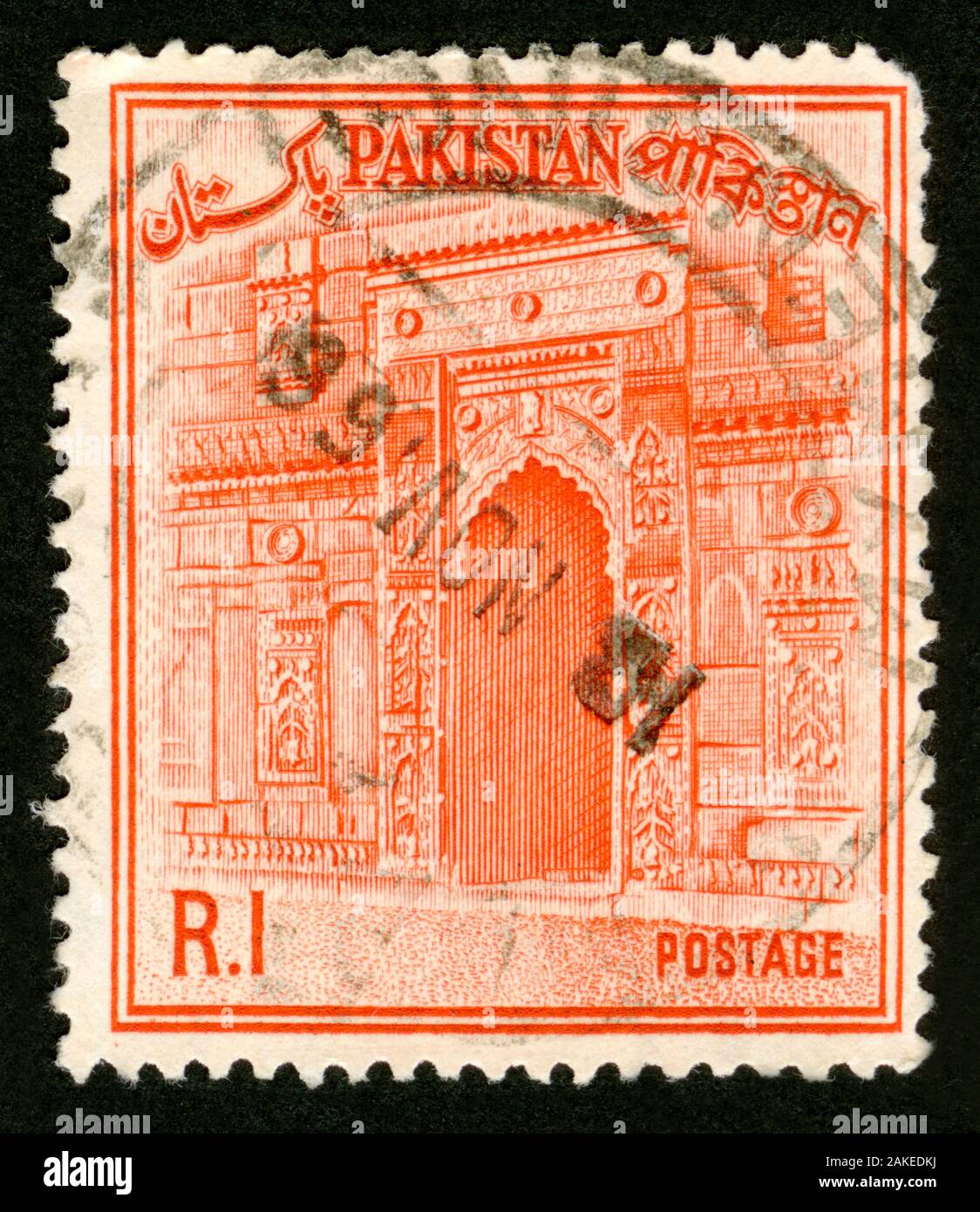 Stamp print in Pakistan,architecture Stock Photo Alamy