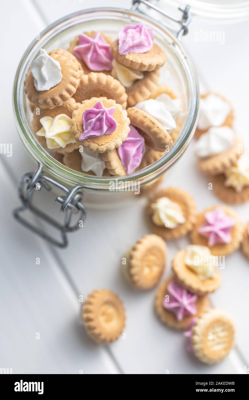 Sweet mini dessert cookies in jar Stock Photo Alamy