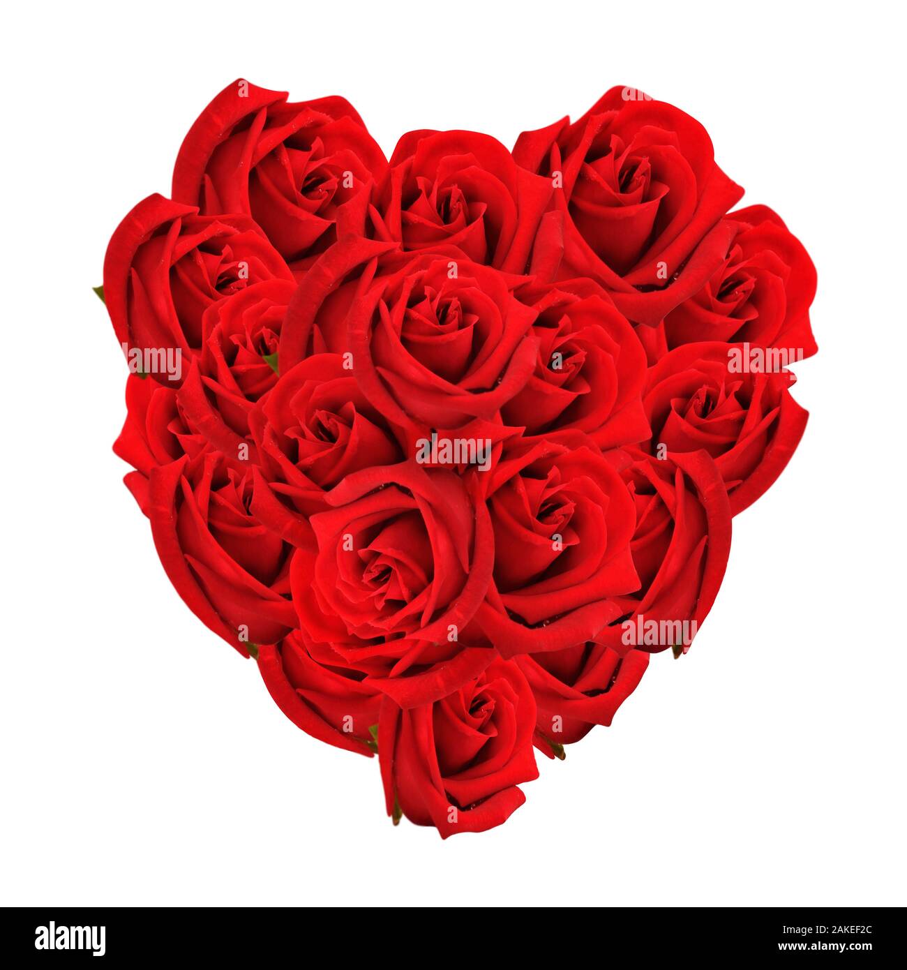 heart formed with red roses isolated on white background Stock Photo ...