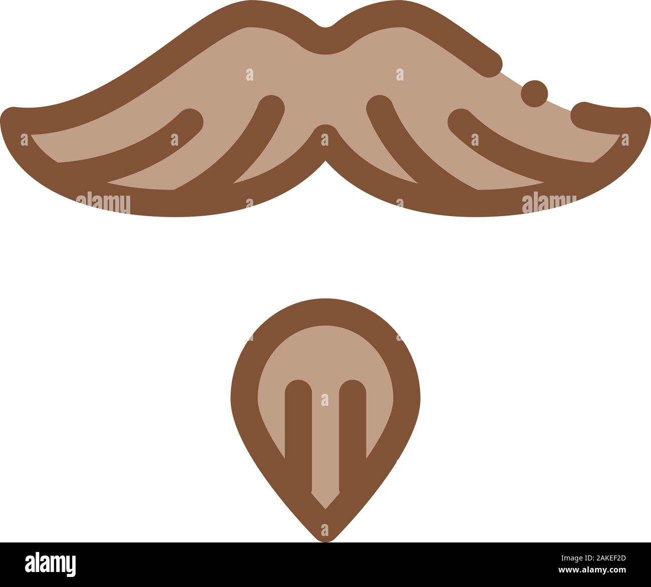 Goatee Beard Mustache Icon Outline Illustration Stock Vector