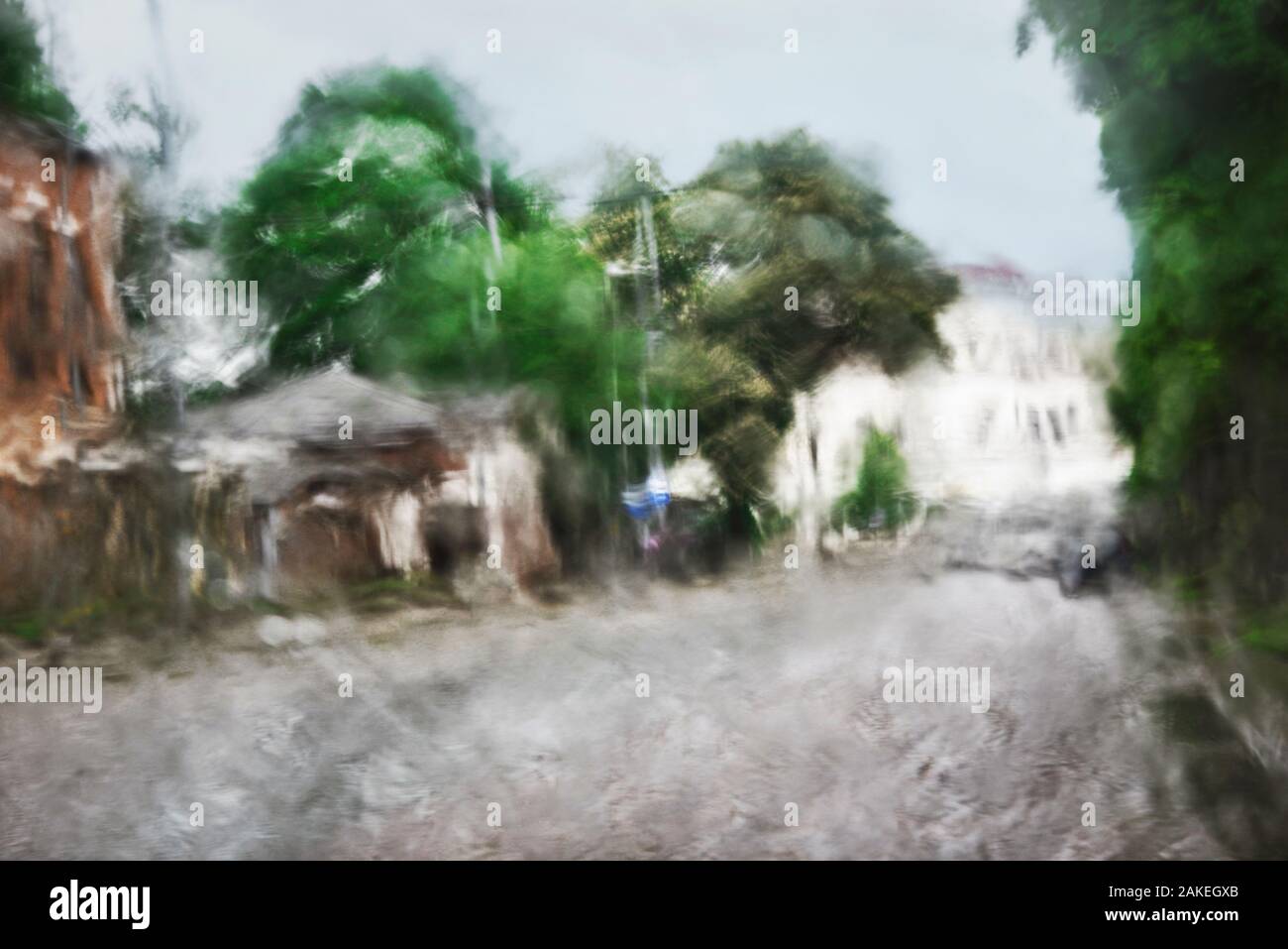 Bokeh city scene through rainy window hi-res stock photography and ...