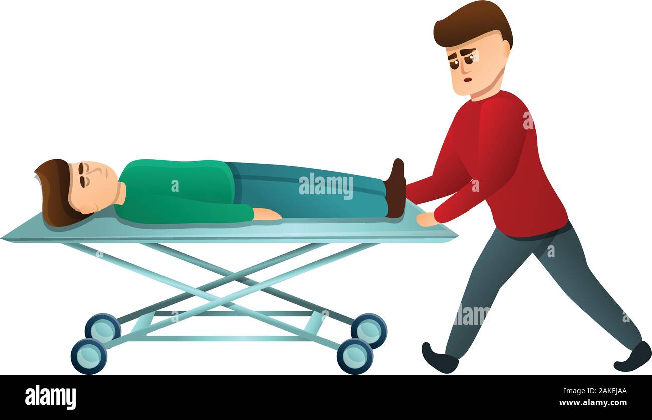 Hospital cart bed icon. Cartoon of hospital cart bed vector icon for