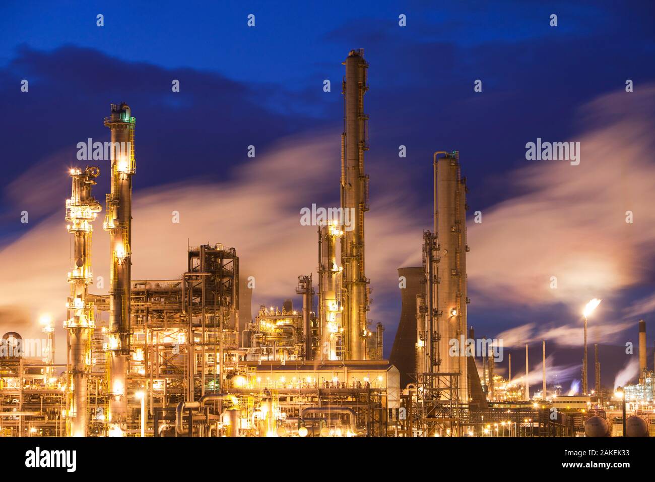 The Ineos oil refinery at Grangemouth in the Firth of Forth, Scotland, UK. October 2010. Stock Photo