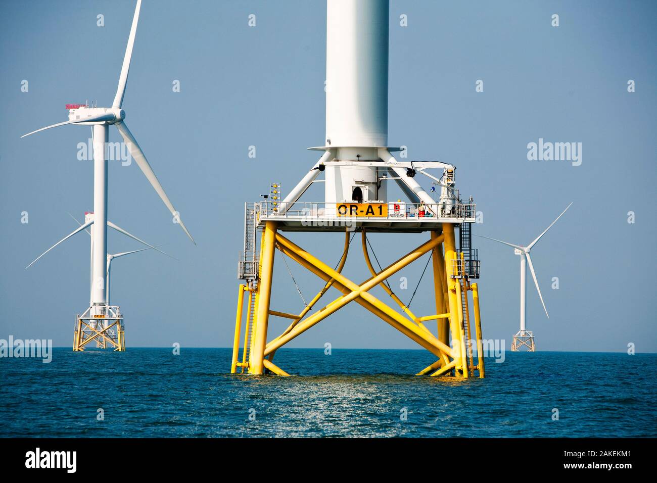 The Ormonde Offshore Wind Farm, Barrow-In-Furness, Cumbria, England, UK. September 2011 Stock Photo